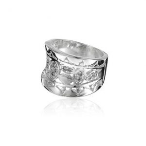 Punk Silver Plated Crystal Ring