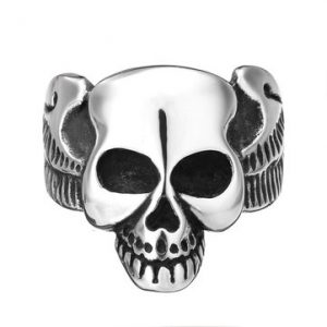 Punk Stainless Steel Skull Head Ring