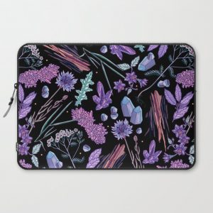 Purple flowers and jewels. Computer Cover by smallDrawing - Laptop Sleeve - 15"