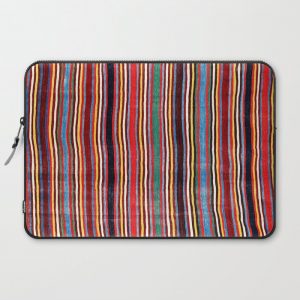 Qashqa'i Antique Fars Southwest Persia Striped Kilim Print Computer Cover by Vicky Brago-MitchellA(r) - Laptop Sleeve - 15"