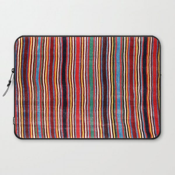 Qashqa'i Antique Fars Southwest Persia Striped Kilim Print Computer Cover by Vicky Brago-MitchellA(r) - Laptop Sleeve - 15"