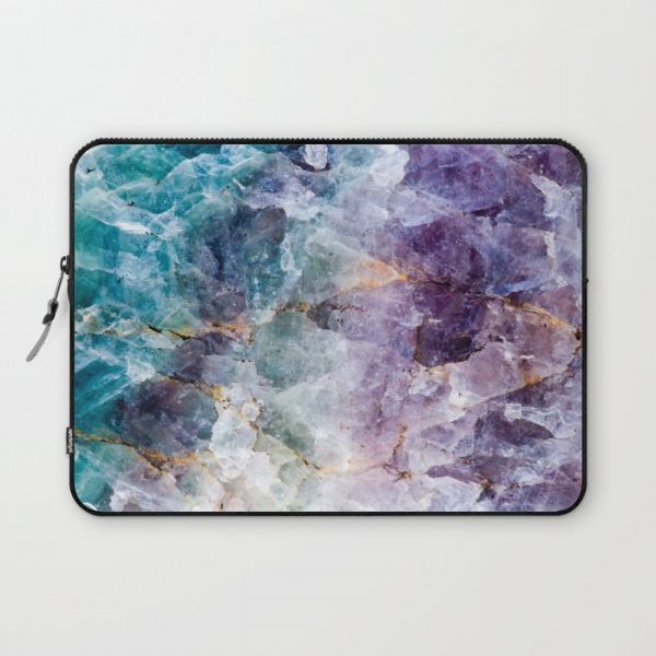 Quartz Stone - Blue and Purple Computer Cover by worldofwomanism - Laptop Sleeve - 13"