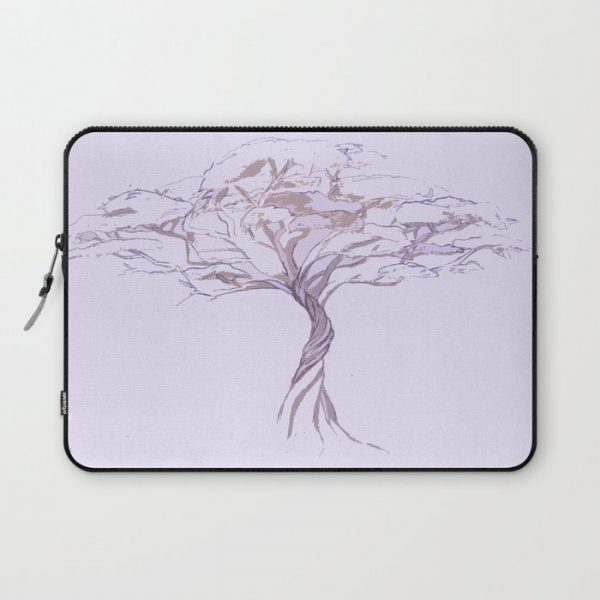 Quiet Acacia Zen Tree , Earthy African Bonsai Peace Lavendar Purple Computer Cover by Amanda Irene - Laptop Sleeve - 13"