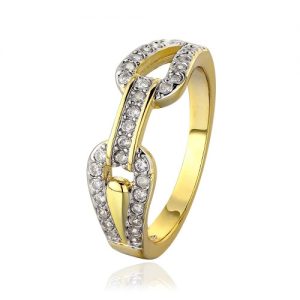 R664-A-8 Wholesale High Quality Nickle Free Antiallergic New Fashion Jewelry 18K Gold PlatedRing