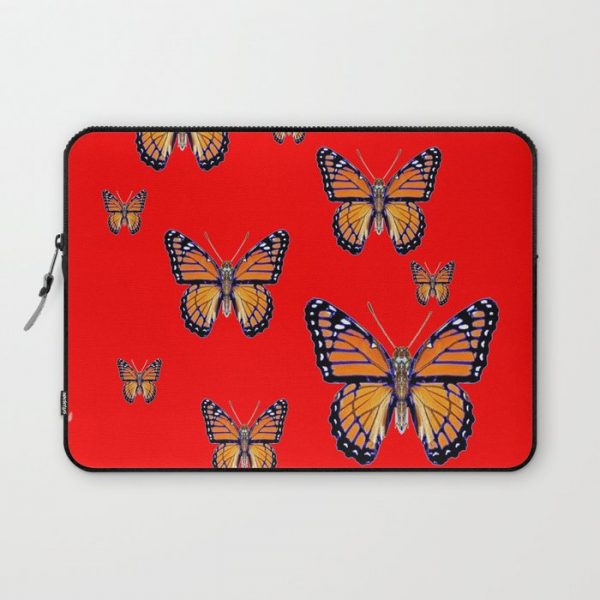 RED ART MONARCH BUTTERFLIES Computer Cover by SharlesArt - Laptop Sleeve - 13"