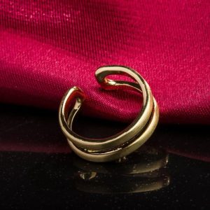 ROXI Classic Fashion Gold Plated Smooth Opening Ring Women Bride Wedding Engagement Jewelry Accessory Gift