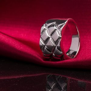 ROXI New Fashion White Gold Plated Rhombus Wide Ring Women Bride Wedding Party Jewelry Accessory