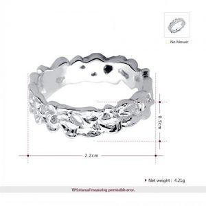 ROXI Women Fashion White Gold Plated Hollow Flower Ring Bride Wedding Engagement Love Jewelry Accessory