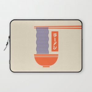 Ramen Japanese Food Noodle Bowl Chopsticks - Cream Computer Cover by vectordreams - Laptop Sleeve - 13"