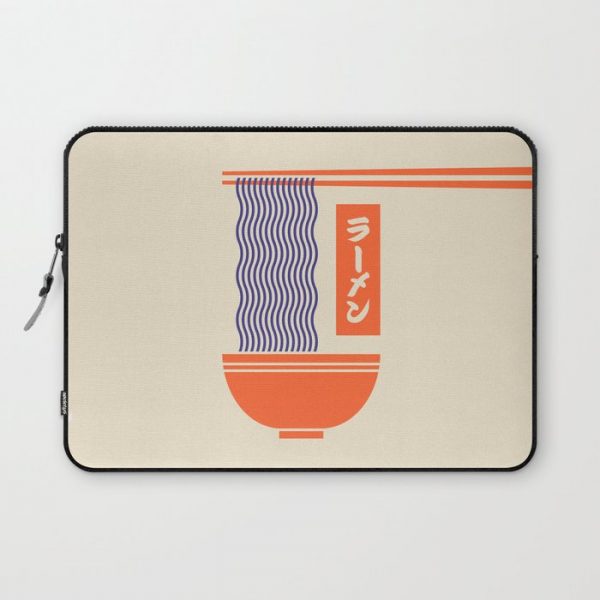 Ramen Japanese Food Noodle Bowl Chopsticks - Cream Computer Cover by vectordreams - Laptop Sleeve - 13"