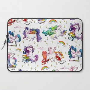 Reading Unicorn Pattern Computer Cover by Evie Seo - Laptop Sleeve - 15"