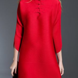 Red Casual H-line Mini Dress