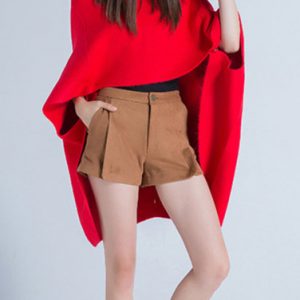 Red Knitted Statement High Low Cape