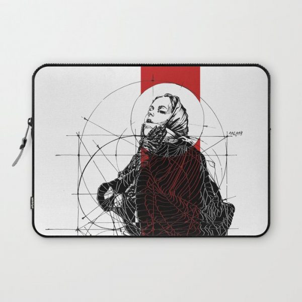 Red Lines. T. Golden Ratio. Baphomet. Yury Fadeev Computer Cover by Yury Fadeev - Laptop Sleeve - 13"