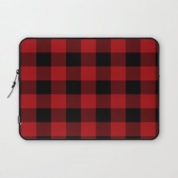 Red & Black Buffalo Plaid Computer Cover by Christyne - Laptop Sleeve - 13"