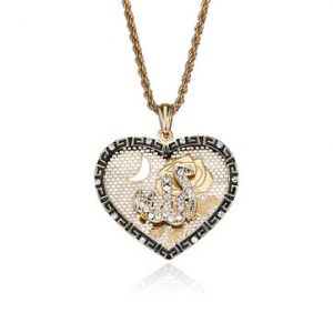 Religious Muslim Heart Necklace