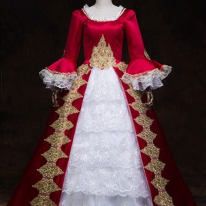 Retro Costume Victorian Dress Red Women Baroque Masquerade Ball Gowns Royal Vintage Costumes Halloween