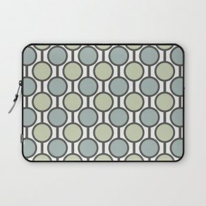 Retro-Delight - Simple Circles - Mint Computer Cover by Hundilaul Designs - Laptop Sleeve - 13"