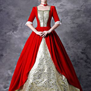 Retro Victorian Dress Costume Red Women Baroque Masquerade Ball Gowns Royal Vintage Costumes Halloween