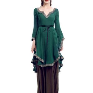 Retro Victorian Dresses Long Sleeve Medieval Halloween Cosplay Costume