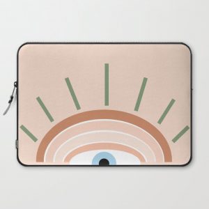 Retro evil eye - neutrals Computer Cover by Gale Switzer - Laptop Sleeve - 15"