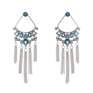 Rhinestone Crystal Tassel Earrings