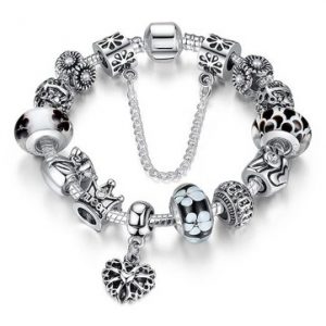 Rhinestone Tibetan Silver Beads Bracelet