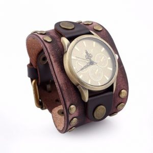 Rock Bracelet Watch Punk Retro Leather Vintage Bracelet Men Watch