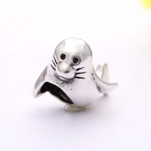 Romacci S925 Sterling Silver Cute Owl Animal Charm European Fashion Bead for 3mm Snake Chain Bracelet Bangle Necklace DIY Women Jewelry Accessory