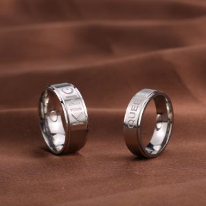 Romantic KING Ring QUEEN Ring for Lovers Couple Rings Fashion Gifts Love You Stainless Steel Ring