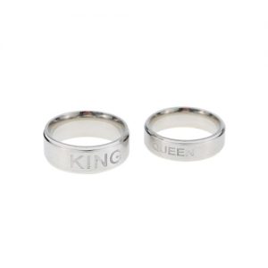 Romantic KING Ring QUEEN Ring for Lovers Couple Rings Fashion Gifts Love You Stainless Steel Ring