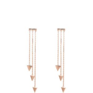 Rose Gold 925 Sterling Silver Triangle Earrings