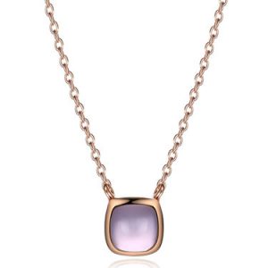 Rose Gold Amethyst 925 Sterling Silver Necklace