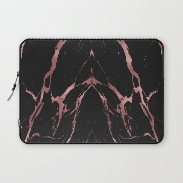 Rose Gold Black Marble Computer Cover by Creative Design Ministry - Laptop Sleeve - 13"