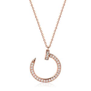 Rose Gold Round 925 Sterling Silver Necklace