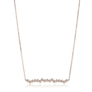 Rose Gold Round 925 Sterling Silver Zircon Necklace