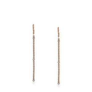 Rose Gold Round Drop Zircon 925 Sterling Silver Earrings