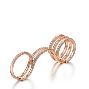 Rose Gold Zircon 925 Sterling Silver Round Ring