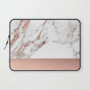 Rose gold marble and foil Computer Cover by marbleco - Laptop Sleeve - 13"