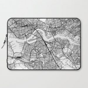 Rotterdam White Map Computer Cover by multipliCITY - Laptop Sleeve - 15"