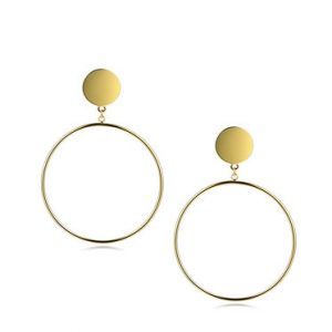 Round Circle Synthetic Materials Earrings