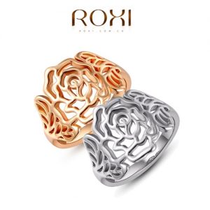 Roxi Fashion New Hot Retro Gold Plated Hollow Flower Vintage High Quality Ring Jewelry for Women Gift Girls