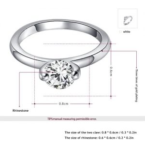 Roxi High Quality Fashion New Hot Sale Jewelry Rhinestone Gold Plated Ring for Women Engagement Wedding Gift