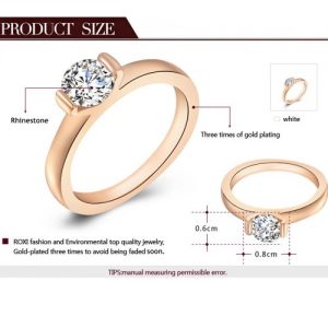 Roxi High Quality Fashion New Hot Sale Jewelry Rhinestone Gold Plated Ring for Women Engagement Wedding Gift