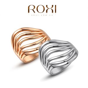 Roxi New Hot Fashion Unique Gold Plated Classic Ring Jewelry for Women Wedding Engagement Gift Girls Party