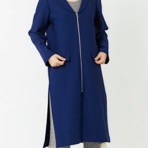 Royal Blue Casual Slit Coat