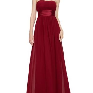 Ruched Strapless Elegant Evening Dress