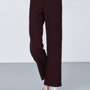 Rust Casual H-line Plain Wide Leg Pants