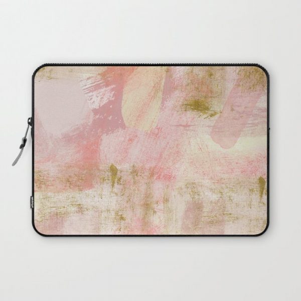 Rustic Gold and Pink Abstract Computer Cover by Lisa Guen Design - Laptop Sleeve - 13"