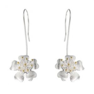 S925 Silver Flower Elegant Earrings